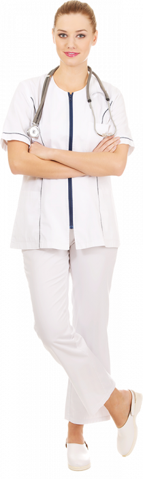 female-doctor-standing-against-white-background